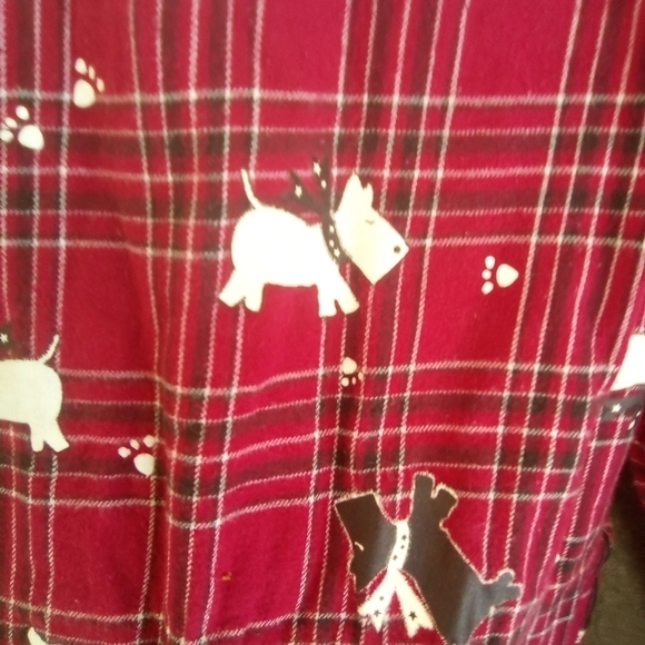 Women's Red Plaid Scottish Terrier Scotty Dog Pajama Pants PJs Size XL - Picture 4 of 5